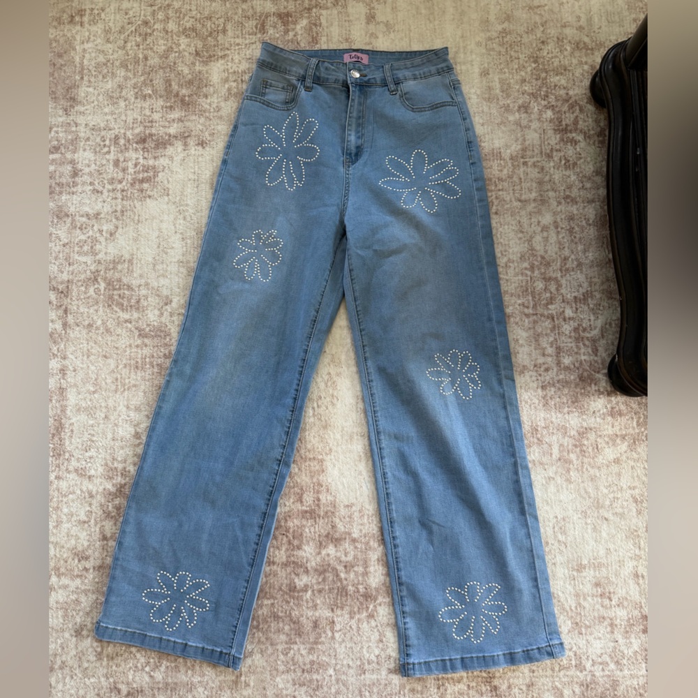 Embellished Blue Jeans Size 6